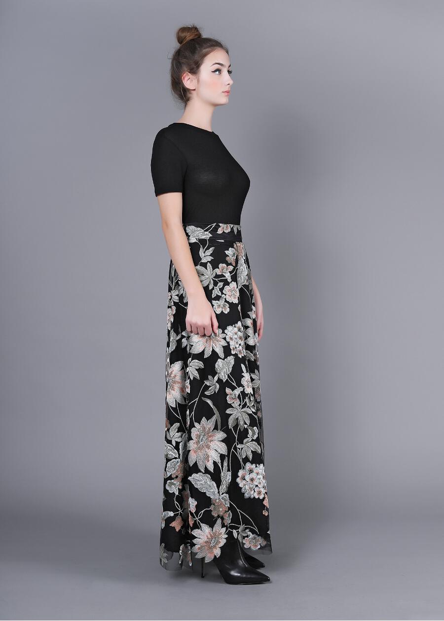 Floral Maxi Lace Skirt